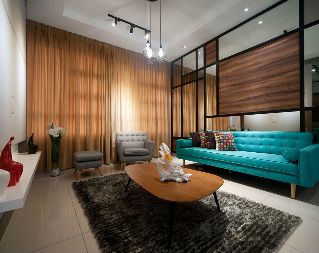 ioi palmyra modern minimalist living area feature wall interior design by latitude design malaysia