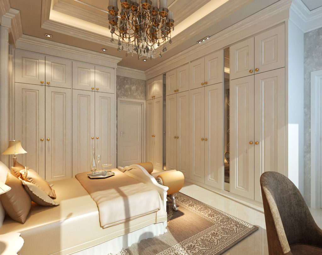 kd villa modern classic girls bedroom wardrobe interior design by latitude design malaysia