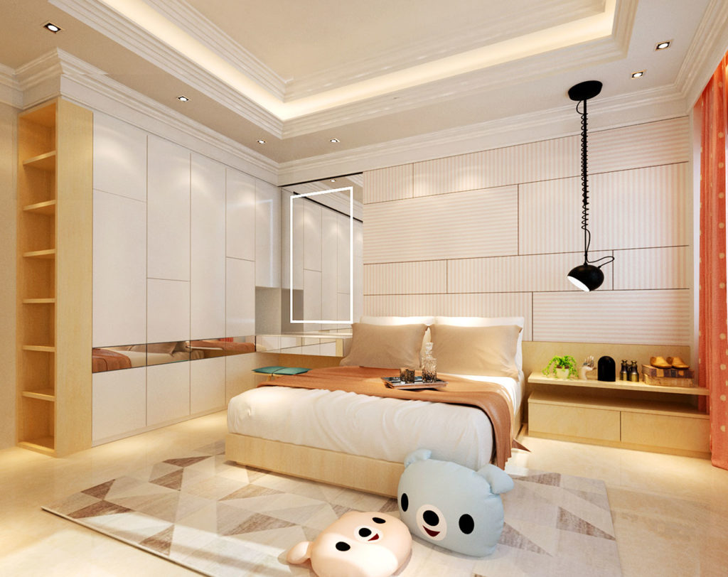 kd villa modern classic girls pink bedroom headboard interior design by latitude design malaysia