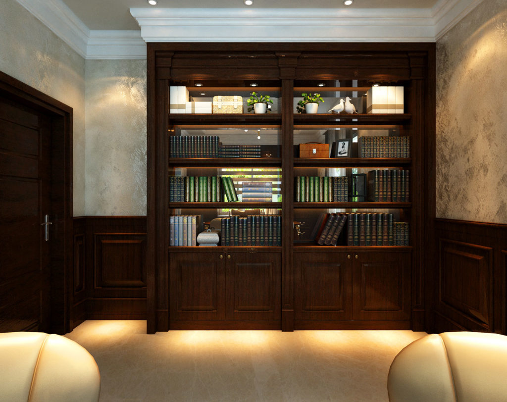 kd villa modern classic home office cabinet interior design by latitude design malaysia