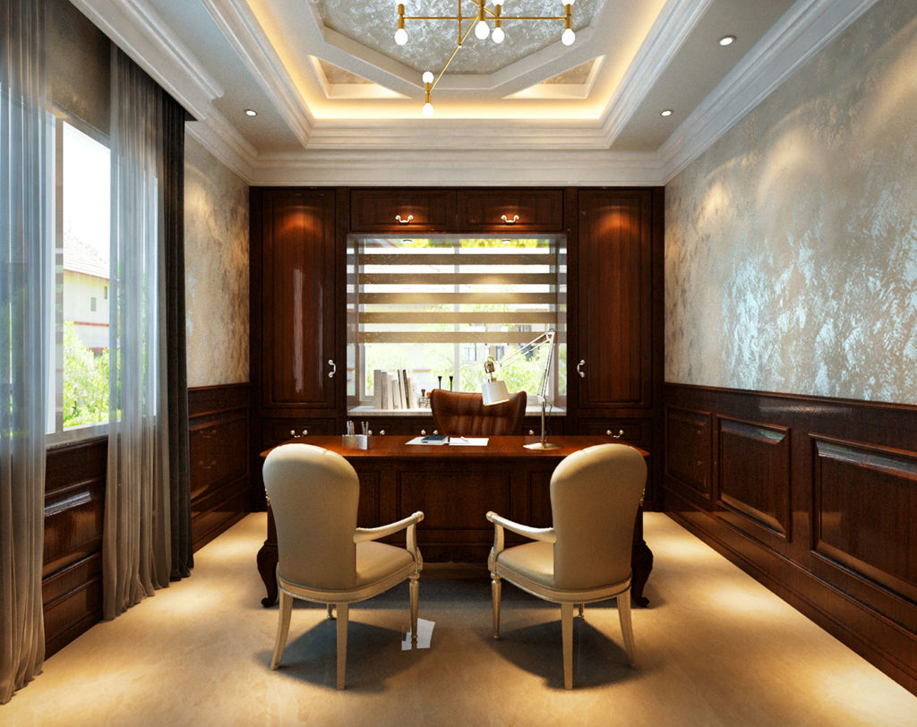 kd villa modern classic home office interior design by latitude design malaysia
