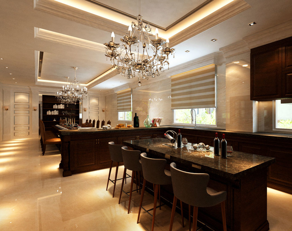 kd villa modern classic kitchen island interior design by latitude design malaysia